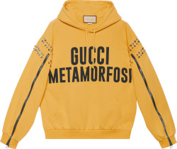 Gucci Yellow Studded Gucci Metamorfosi Hoodie