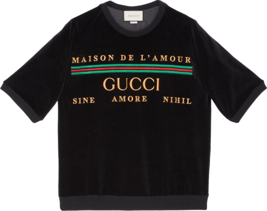 Gucci Black Chenille Logo T-Shirt | INC STYLE