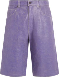 Guess Usa Jazzy Purple Cracked Leather Shorts