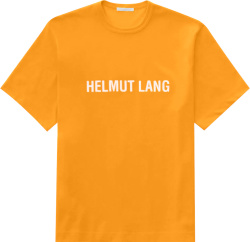 Helmut Lang Apricot Orange And White Logo T Shirt