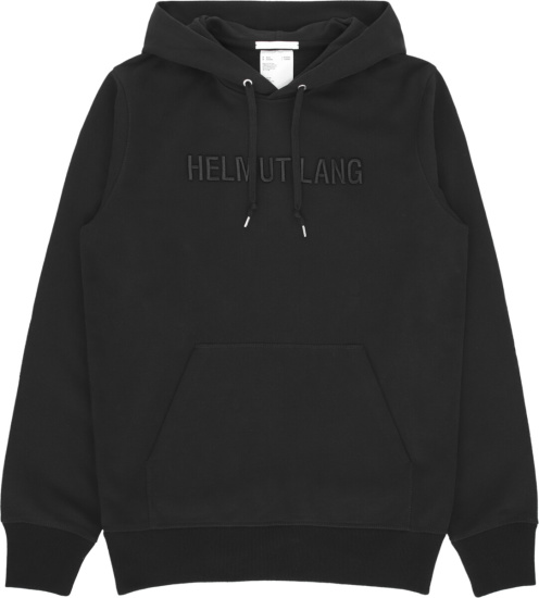 Helmut Lang Black Logo Embroidered Hoodie