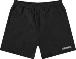 Helmut Lang Black Rubber Logo Nylon Swim Shorts