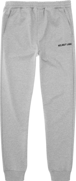 Helmut Lang Grey Core Logo Jogger Sweatpants