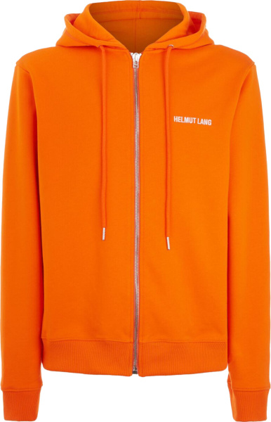 Helmut Lang Orange Zip Hoodie