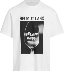 Helmut Lang White Spoon Photograph Logo Print T Shirt