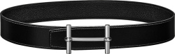 Black & Silver-Tone 'H d'Ancre' Belt