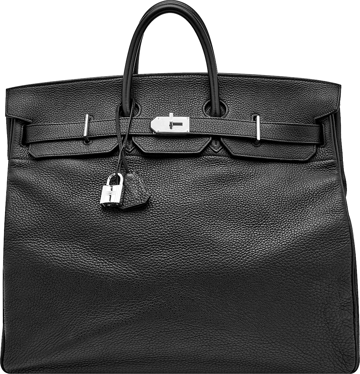 Hermes Black Leather Hac 50 Birkin Bag