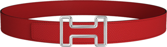 Hermes Red And Silver Tonight Buckle Belt