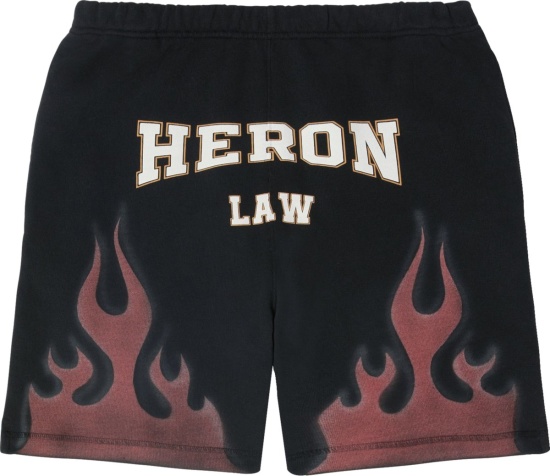 Heron Preston Black Law Flames Sweatshorts