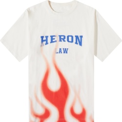 Heron Preston White Heron Law Flames Print T Shirt