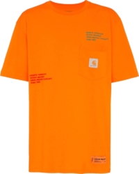 Heron Preston X Carhartt Orange Logo Embroidered T Shirt