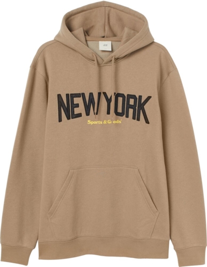 H&m New York Sports And Goods Print Brown Hoodie