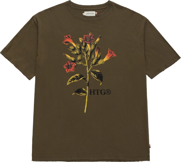 Honor The Gift Olive Green Tobacco Flower T Shirt