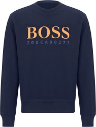 Hugo Boss Navy And Orange Logo Stradler Sweatshirt