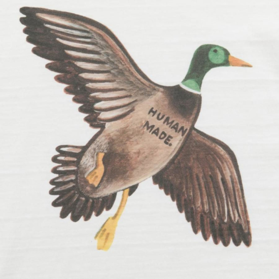 Human Made White T Shirt With Flying Mallard On Front