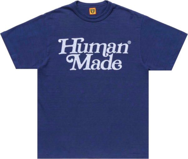 Human Made X Girls Dont Cry Navy Logo T Shirt