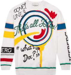White 'Thats All Folks' Sweater