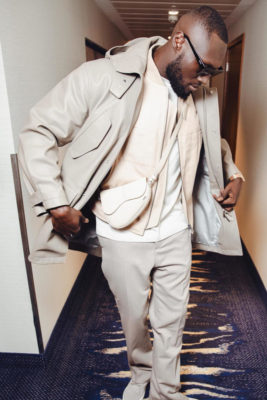Inc Style Stormzy Dior Beige Jacket Dior Beige Vest Dior White Saddle Bag Outfit