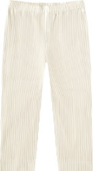 Issey Miyake Homme Plisse Cream Cropped Pleated Pants