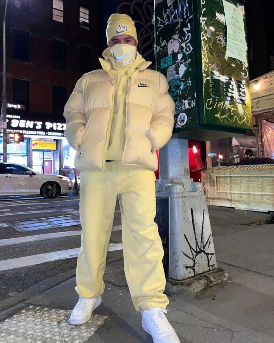 J Balvin Wearing an All Yellow Nike x Supreme Outfit
