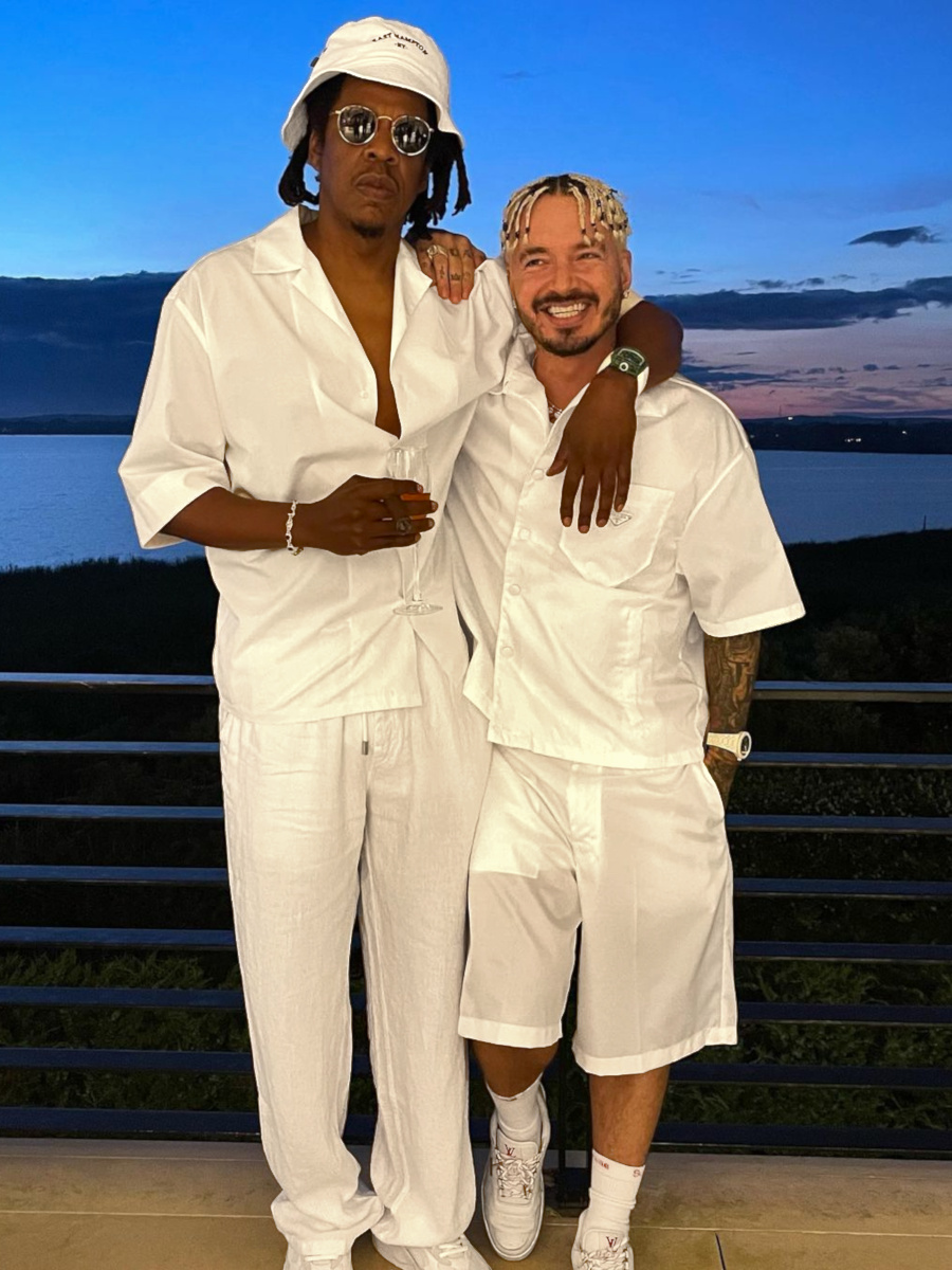 J Balvin Wearing an All White Prada, Audemars Piguet, & Supreme Outfit |  Incorporated Style