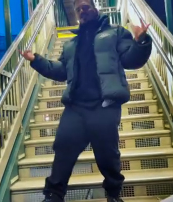 J Balvin Wearing Nike X Supreme Hoodie Neck Cover Puffer Jacket Hoodie And Sweatpants