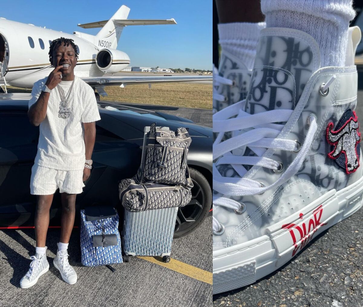 Jackboy Wearing a Full Dior Oblique Outfit & Matching Bags