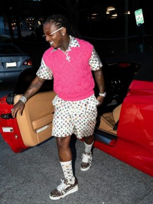 Jacquees Louis Vuitton Hot Pink Sweater Vest Lv X Tyler The Creator Shirt Short Socks And Sneakers