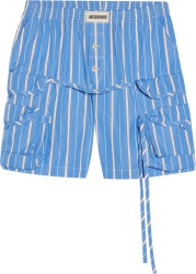 Jacquemus Blue Striped Cargo Boxer Shorts