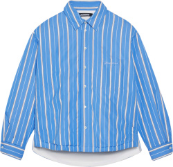 Jacquemus Bright Blue Striped Padded Overshirt