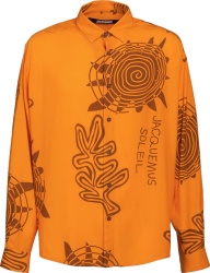 Jacquemus Orange And Brown Spiral Sun Print Shirt