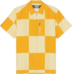 Jacquemus Orange Large Chekered Shirt