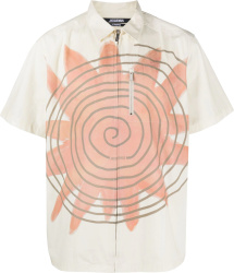 Jacquemus White Spiral Sun Zip Shirt
