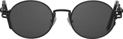 Matte Black Round Sunglasses (56-6106)