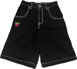 Jnco Black Contrast Stitch Heart Patch Jeans