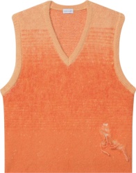 John Elliott Orange Gradient Mohair Blend Sweater Vest