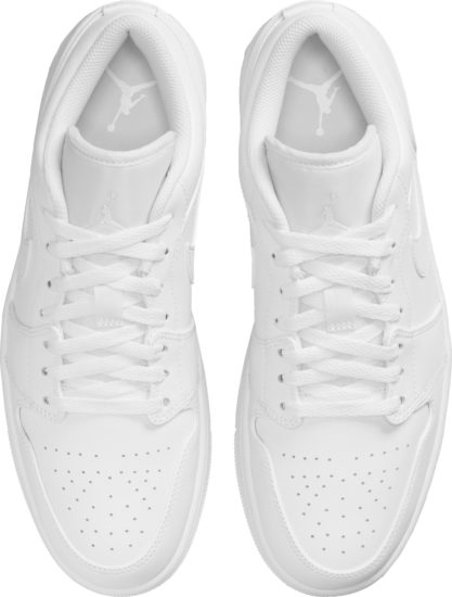 Jordan 1 Retro Low All White Leather Sneakers