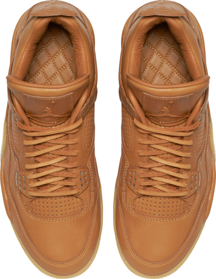 Jordan 4 Light Brown All Leather Sneakers