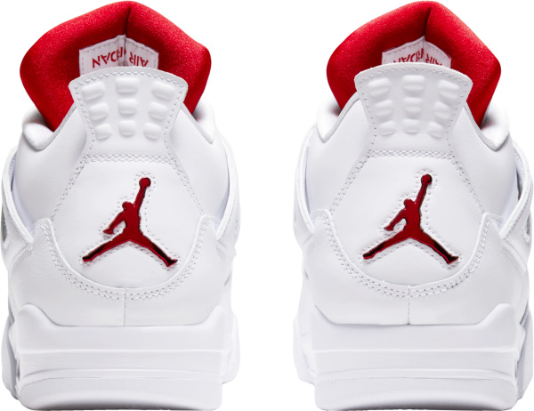 Jordan 4 Retro Metallic Red And White Sneakers