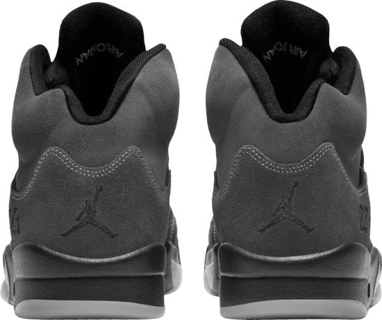Jordan 5 Retro Black Dark Grey And Light Grey Sneakers