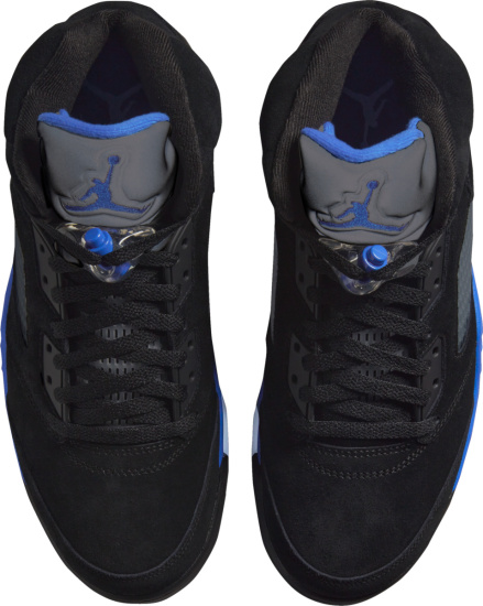 Jordan 5 Retro Black Nubuck And Royal Blue Sneakers