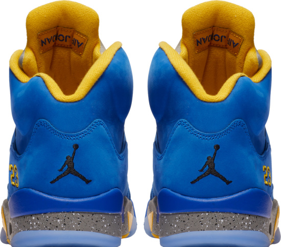 Jordan 5 Retro Royal Blue And Yellow Sneakers