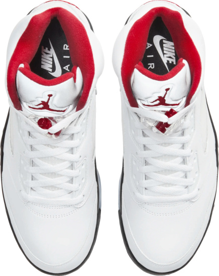 Jordan 5 Retro White Red Silver