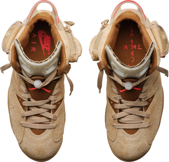 Jordan 6 Retro Beige Khaki Suede Sneakers