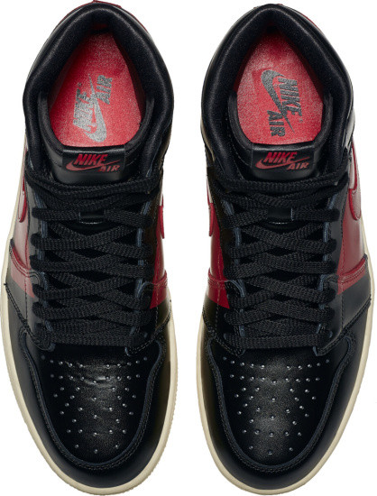 Jordan Black And Red Stripe High Top Sneakers
