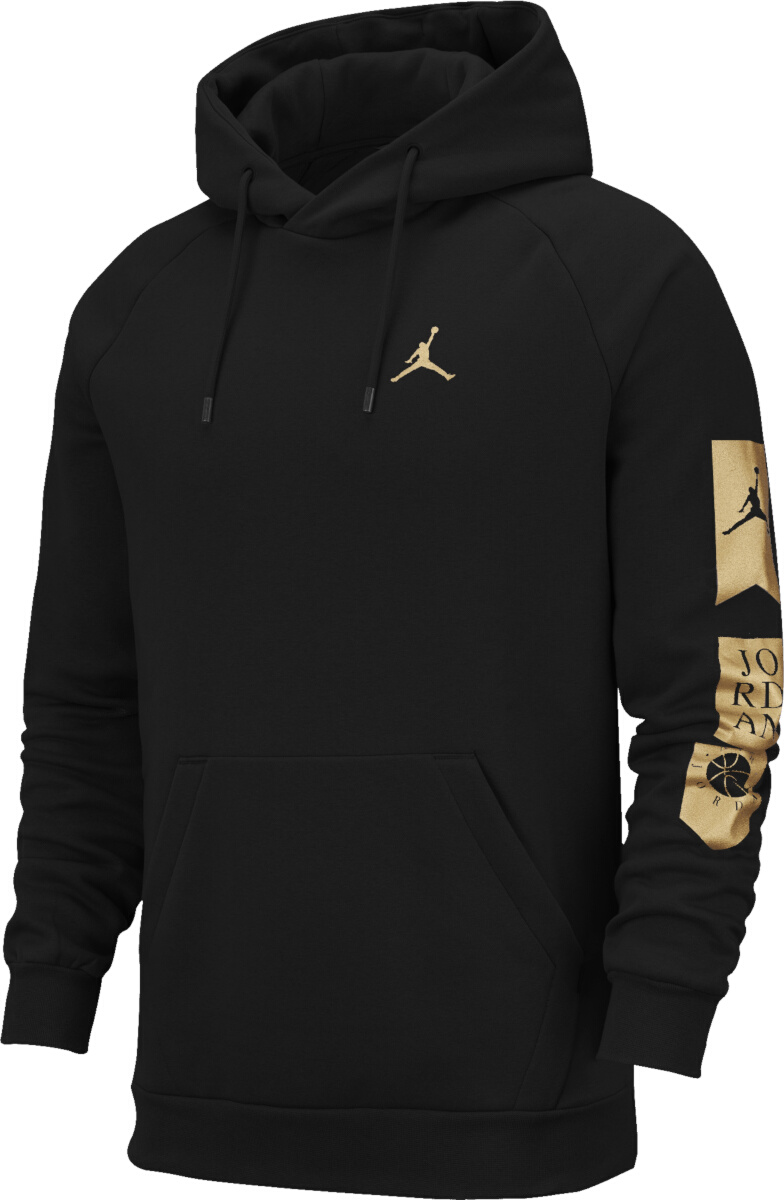 jordan hoodie black and gold