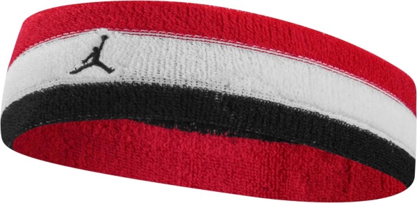Jordan Red White And Black Striped Terry Headband