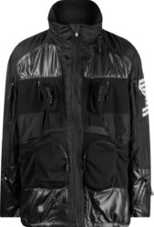 Junya Watanabe Black Shiny Cargo Pocket Wlj015 1 Hooded Jacket