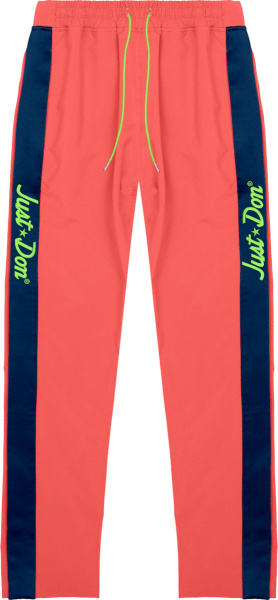 Just Don Pink And Blue Side Stripe Trackpants