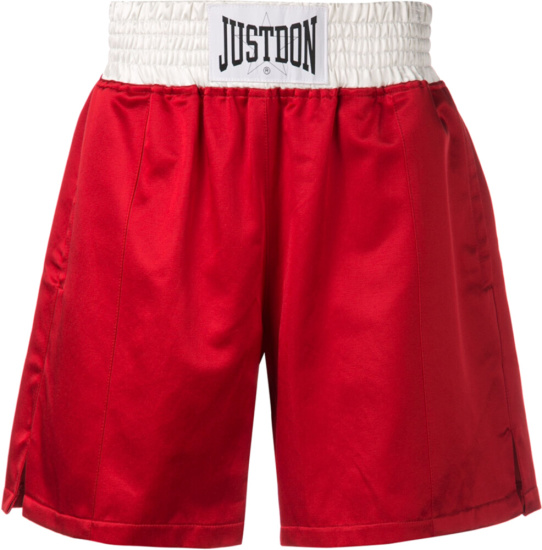 Just Don Red Satin Boxing Shorts